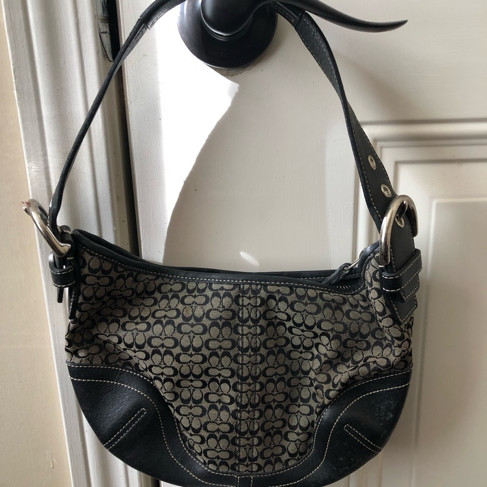 Coach Black and Tan Shoulder Bag